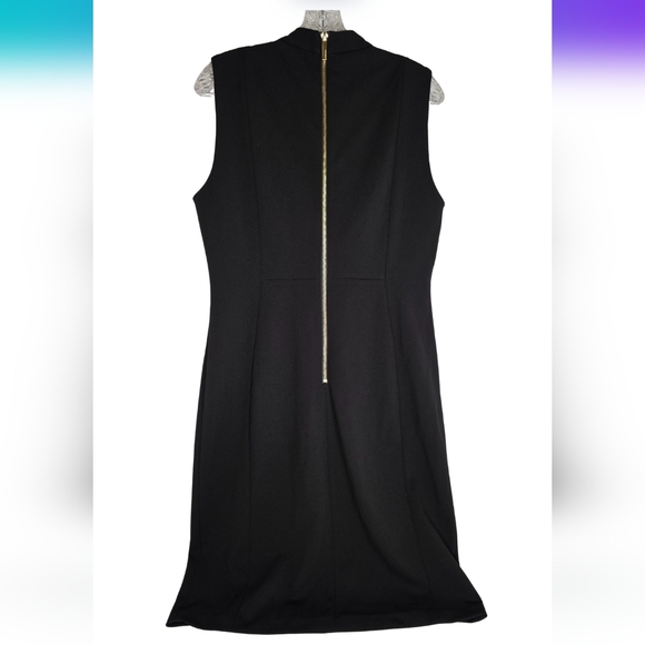 Calvin Klein Size 14 Bow-Neck Sheath Dress Black Classy Event D-1659 - Picture 8 of 12